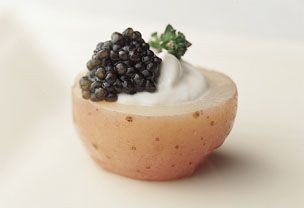 New potatoes with caviar
