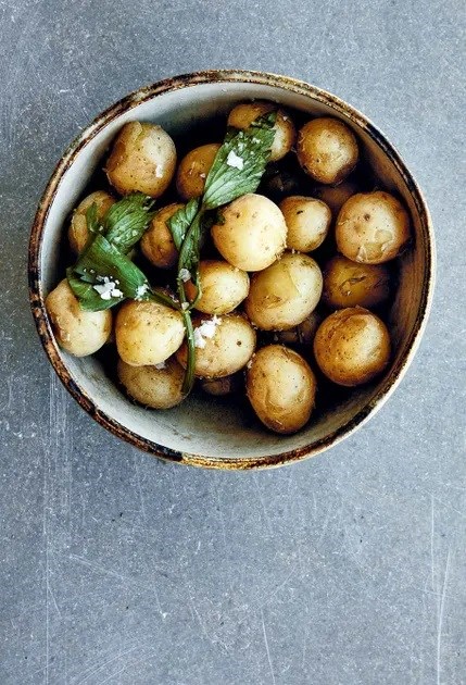 New potatoes with lovage