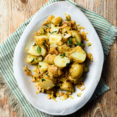 New potatoes with preserved lemon & almonds