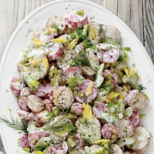 New potatoes with shaved celery, buttermilk, and dill
