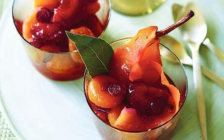 New Year's Day brunch: winter fruit salad with bay leaves