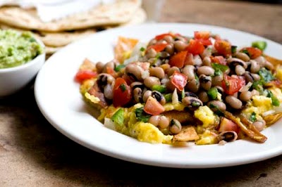 New Year's Day migas with black-eyed peas and bacon