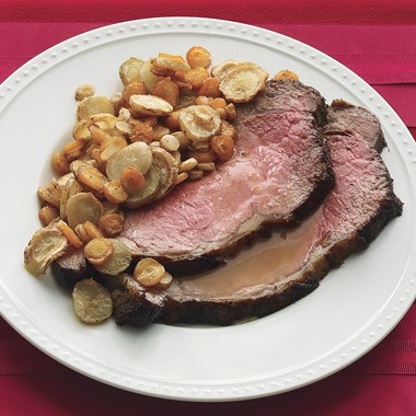 New York strip roast with Madeira pan sauce