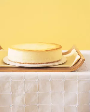 New York-style cheesecake with vanilla cookie crust
