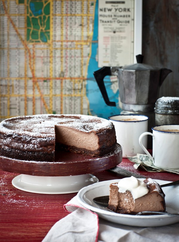 New York-style mocha hazelnut cheesecake