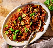 Next level sweet & sour aubergine (caponata)