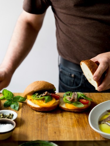 Niçoise salad on a roll