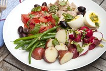 Niçoise salad with basil and anchovy-lemon vinaigrette