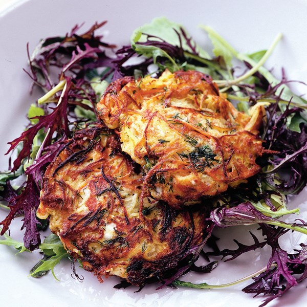 Nigel Slater’s potato pancakes with herb and yogurt sauce