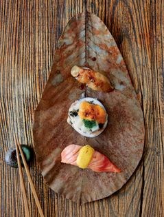 Nikkei 'surf & turf' sushi trio