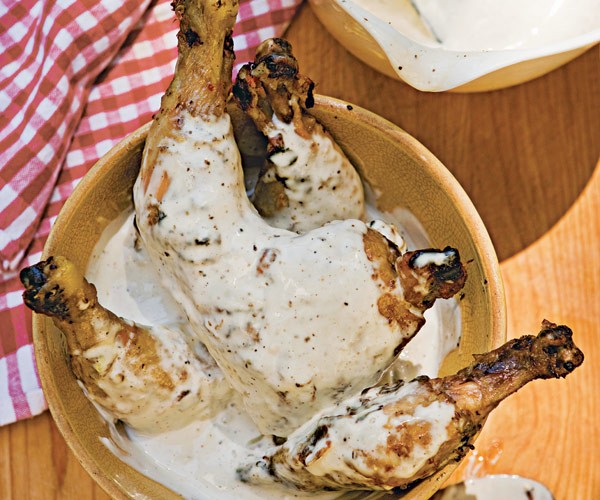 Nikki Parrish's smoke-roasted chicken legs, Alabama-style