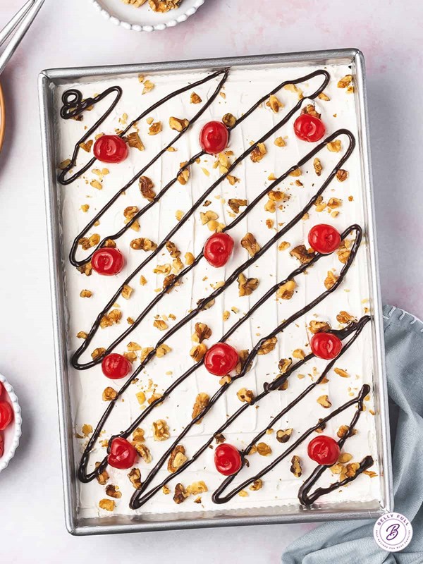 No bake banana split lush dessert