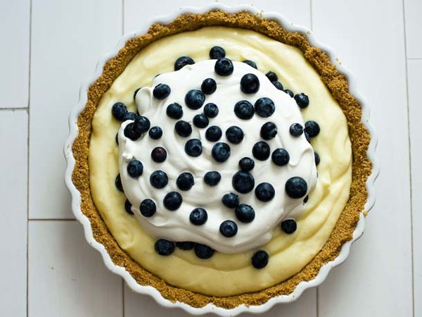 No bake blueberry cream pie