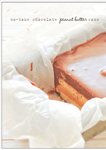 No-bake chocolate peanut butter cake