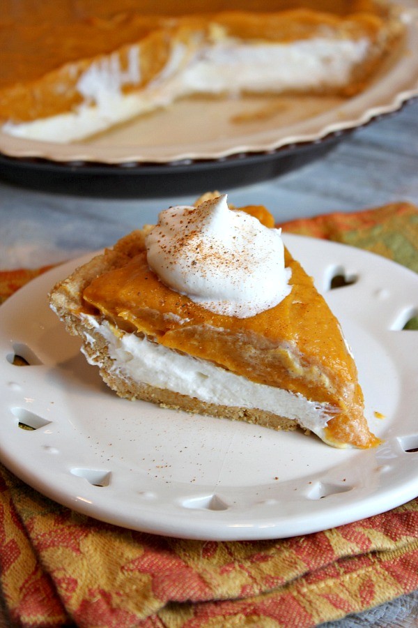 No-bake double layer pumpkin pie