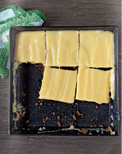 No-bake Meyer lemon bars with gingersnap crust
