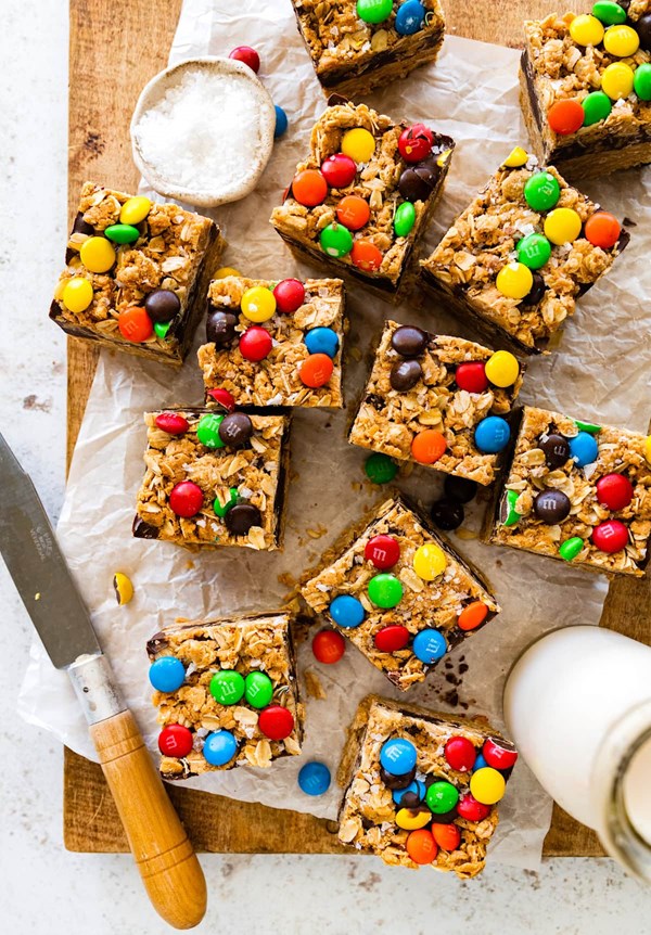 No bake monster cookie bars