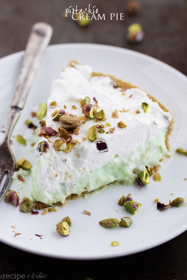 No bake pistachio cream pie