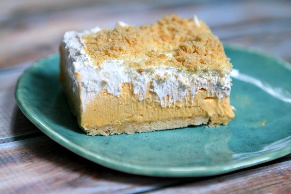 No bake pumpkin shortbread bars