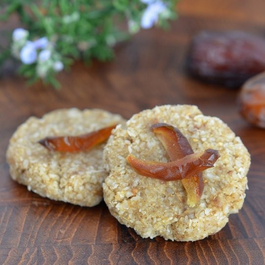 No-bake sesame coconut ginger cookies