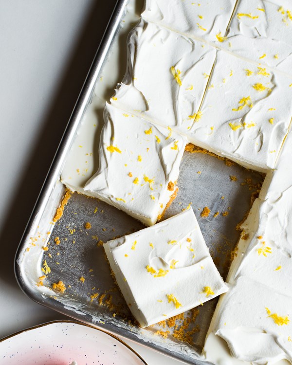 No-bake sheet pan lemon yogurt tart