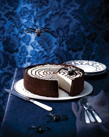 No-bake spiderweb cheesecake