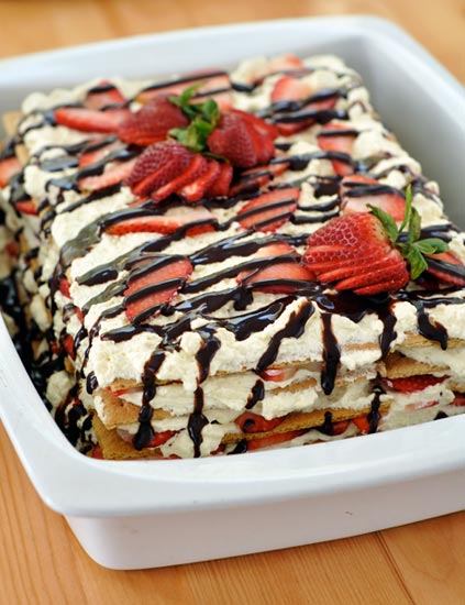 No-bake strawberry icebox cake