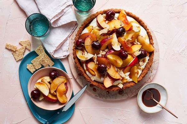 No-bake summer fruit & yuzu cream tart 