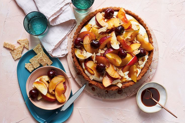 No-bake summer fruit and yuzu cream tart