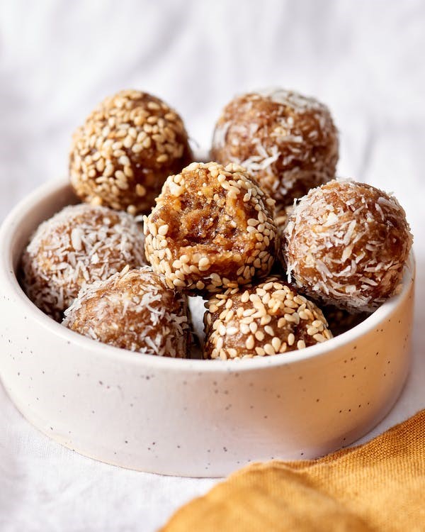 No-bake tahini-date energy balls