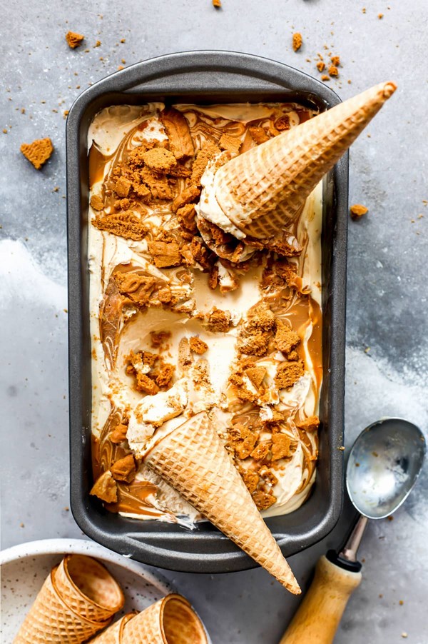 No-churn Biscoff ice cream