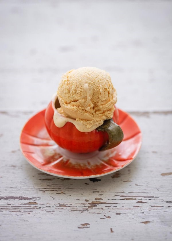 No-churn brandied pumpkin ice cream