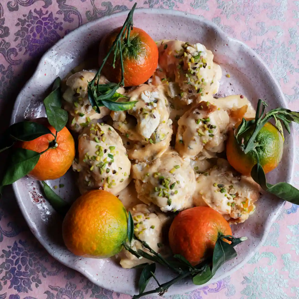 No-churn candied fruit and clementine cassata ice