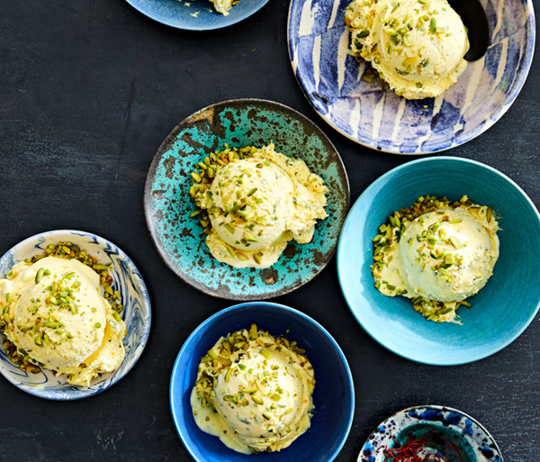 No-churn cardamom-saffron ice cream