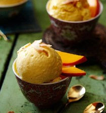 No-churn mango and coconut ice cream