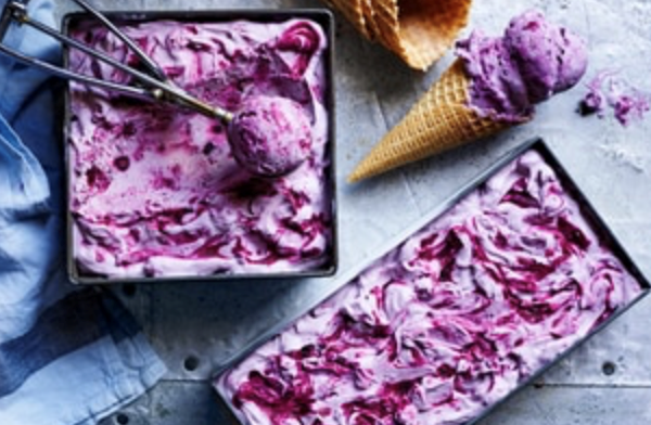 No-churn mixed berry ice cream
