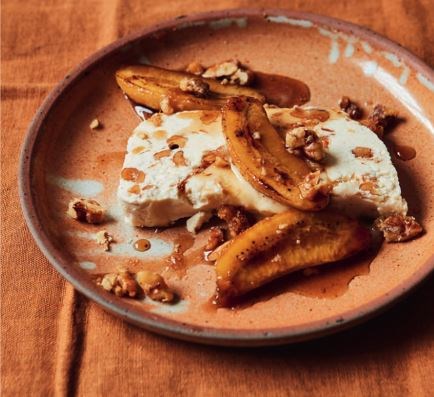 No-churn tahini ice cream with caramelised walnuts