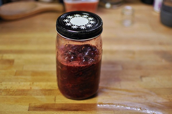 No-cook sour cherry syrup
