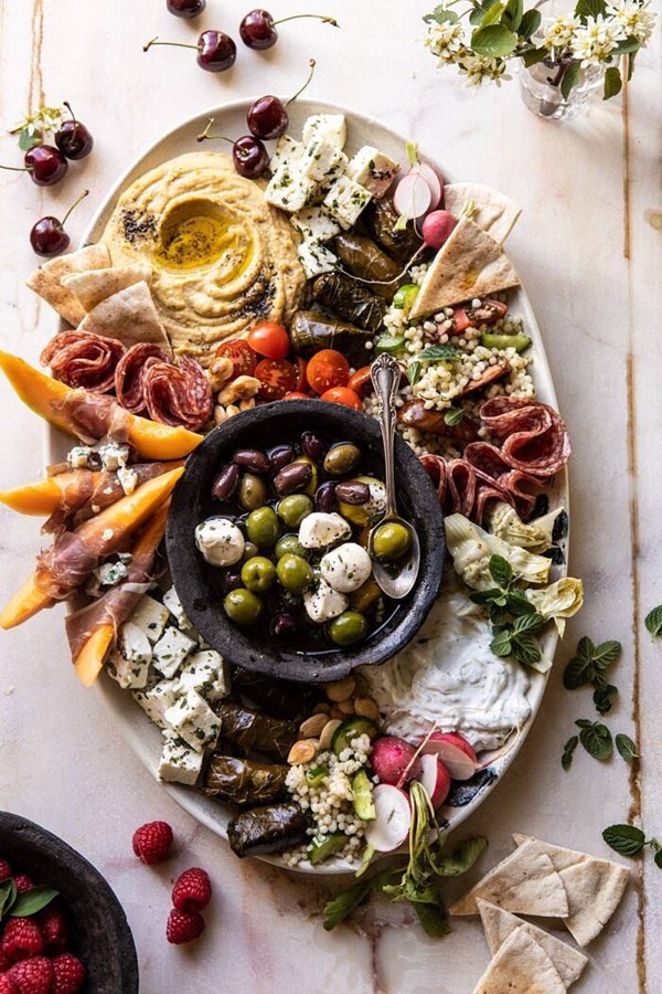 No fuss farmers market mezze platter