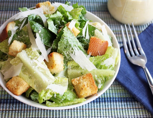 No guilt Caesar salad and dressing