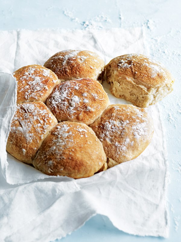 No-knead bread rolls