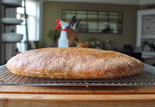 No-knead whole wheat ciabatta