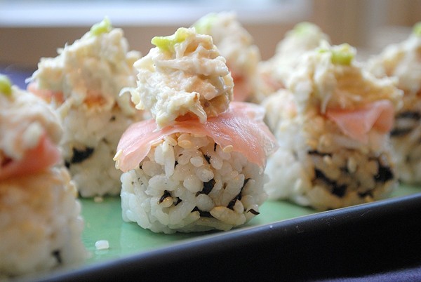 No-roll crab sushi