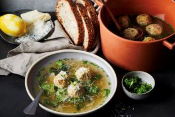 No-waste ricotta, rice and mustard dumpling soup [Eilish Maloney]