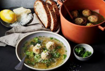 No-waste ricotta, rice and mustard dumpling soup