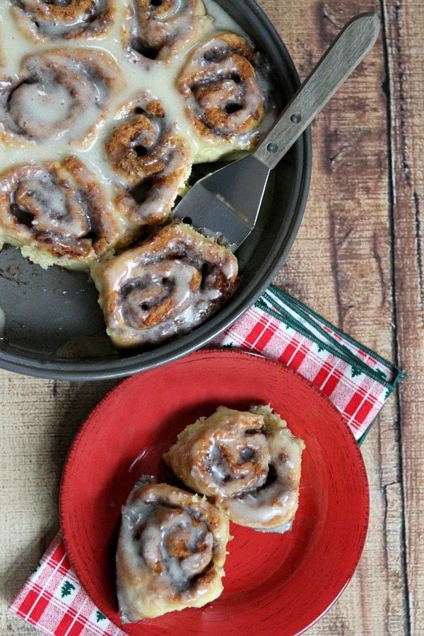 No yeast eggnog cinnamon rolls