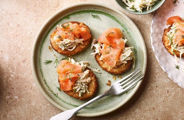 No.1 heather honey smoked salmon & remoulade röstis