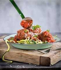 Nona's meatball marinara over zoodles