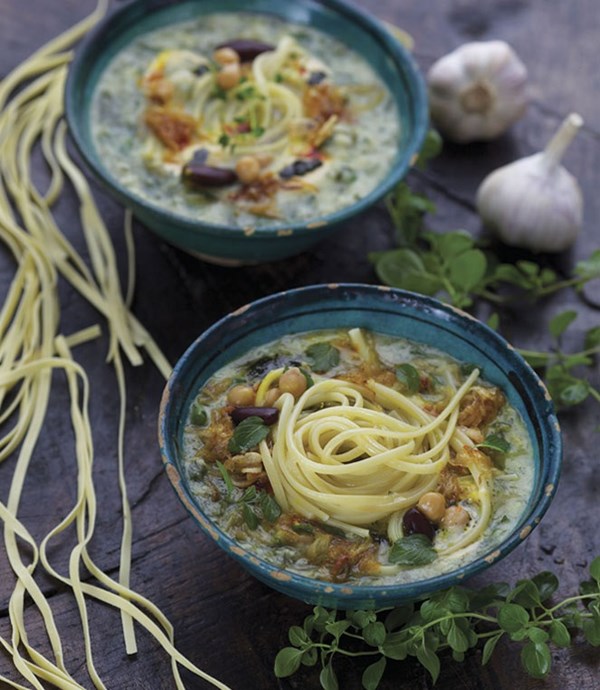 Noodle + chickpea soup (Osh-e reshteh)