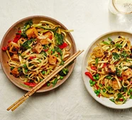 Noodles with crispy tofu